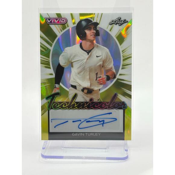 2024 Leaf Vivid Gavin Turley Yellow Lava Technicolor Auto 10/10 SP Athletics A’s - Picture 1 of 2